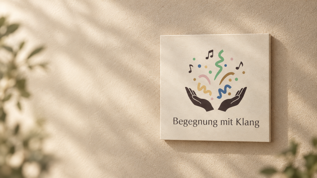 Pixel Medien Portfolio Begegnung mit Klang Logo Türschild