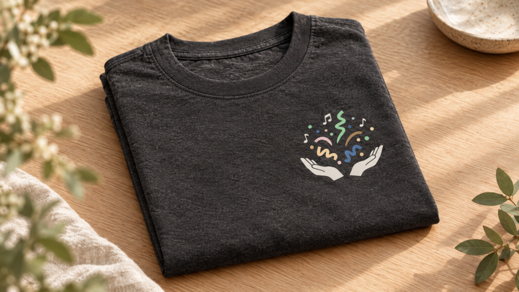 Pixel Medien Portfolio Begegnung mit Klang Logo T-Shirt