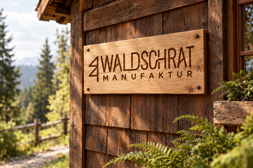 Pixel Medien Portfolio Waldschrat Manufaktur Logo Türschild